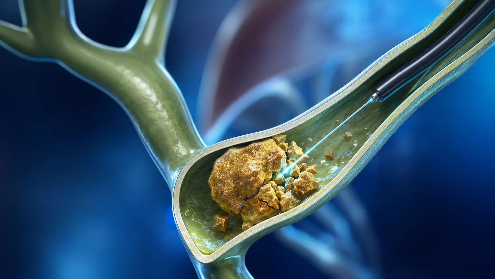 Litotripsia intracoledociana con láser